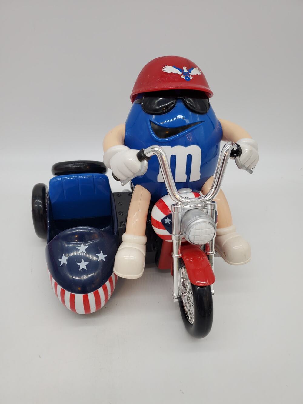 Blue M&M on Freedom Rider Bike Candy Dispenser